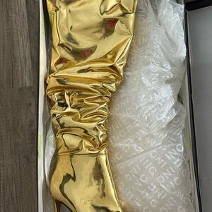 INC International Concepts Gold Heeled Boots